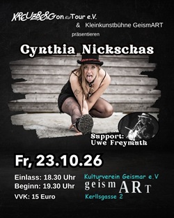 Cynthia Nickschas *live* Support: Uwe Freymuth